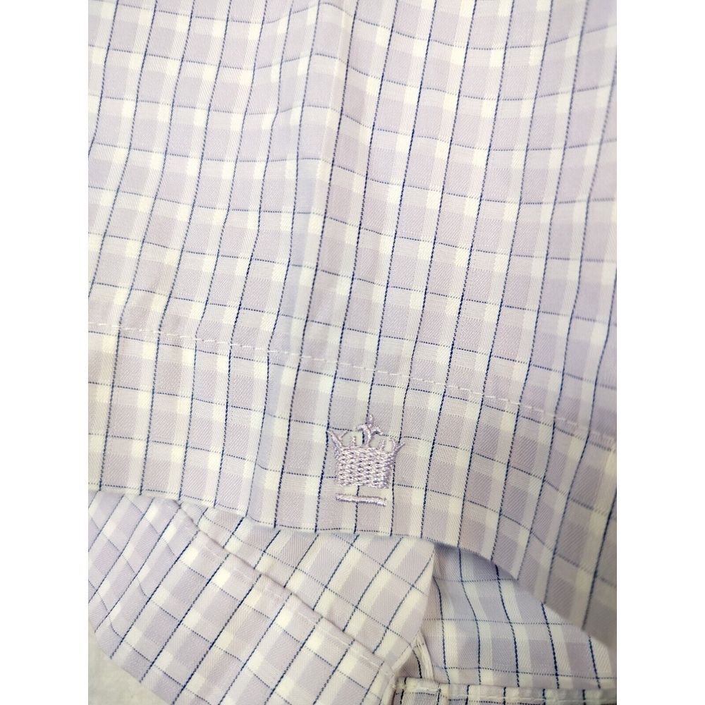 Louis‎ Philippe Shirt Men's Large 42 CMS Purple White Corpcore Workewear Office - Picture 8 of 12